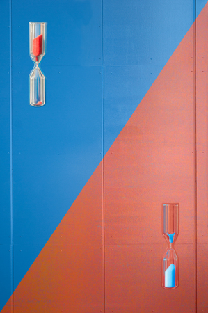 Time always wins the game. At first the metal plate is new and painted blue. Over time the plate...