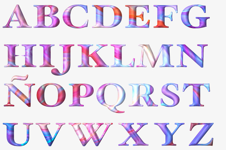 alphabet fantasy isolated on whiteの写真素材