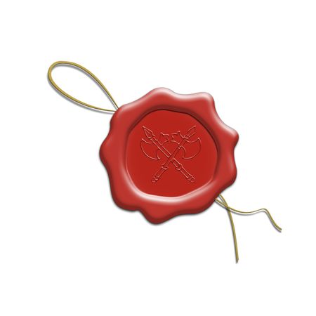 red wax seal with logo on itの写真素材