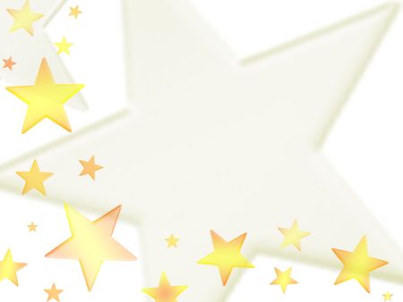 yellow christmas stars on a white backgroundの写真素材