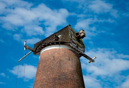 Dutch mill being restauratedの写真素材