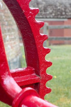 red gear as a part of a millの写真素材