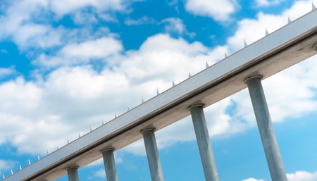 sharp pointed aluminium fence の写真素材