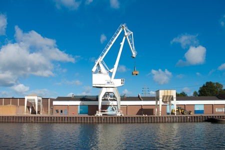 single crane at unloading bay