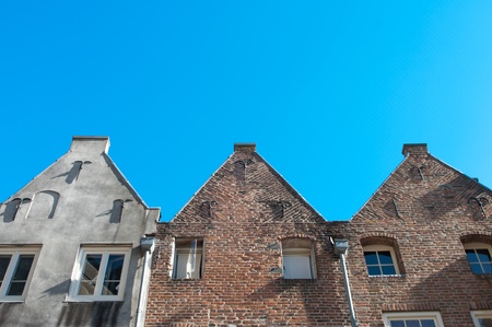 facades of monumental houses in Nijmegen, Netherlandsの写真素材