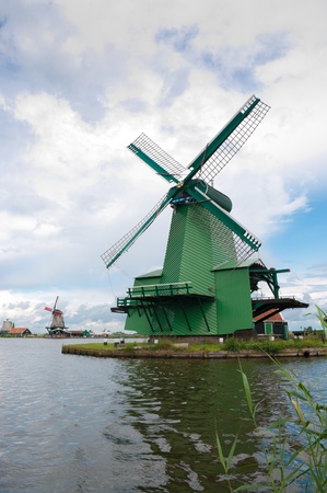 windmills from the Zaanse schans, north of amsterdamの写真素材
