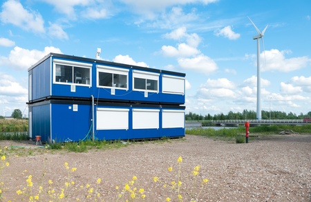mobile office blocks at a construction site