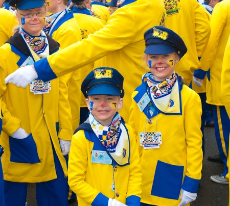 People joining the carnival parade in Oldenzaal, the Netherlandsのeditorial素材