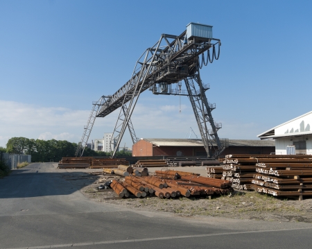 industrial crane in the harbor of Dusseldorf