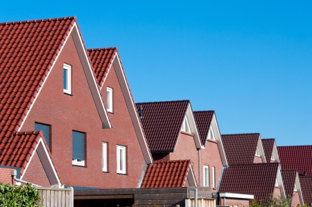 row of newly build houses in the Netherlandsのeditorial素材
