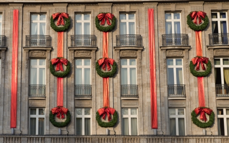 christmas decoration on the facade of a buildingのeditorial素材