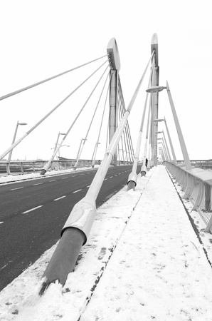 Twistvlietbridge in Zwolle, netherlands. The 195 meter long bridge is only accessible to...