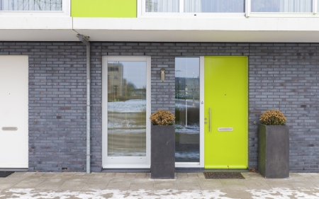 newly build residential houses in zwolle, netherlandsの写真素材