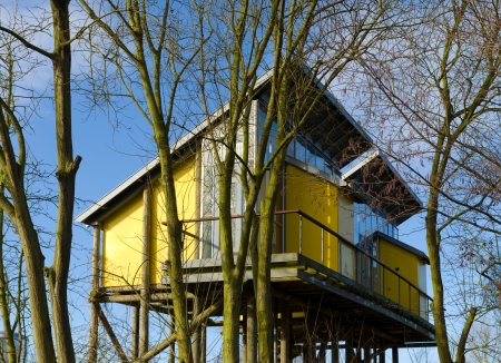 modern experimental houses in Almere, Netherlands. It's a street with 17 price winning designs of houses with the theme "temporary living".のeditorial素材