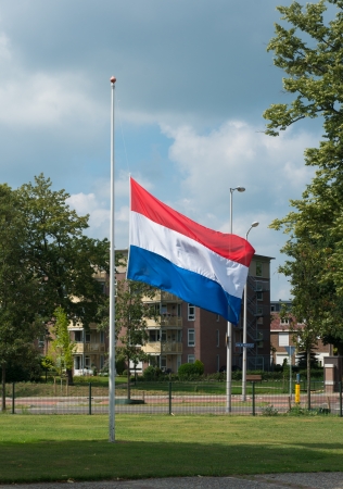 half mast dutch flagの写真素材