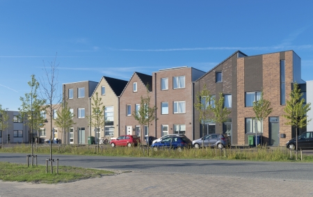 modern new residential houses in almere, netherlandsのeditorial素材