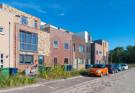 modern new residential houses in almere, netherlandsのeditorial素材