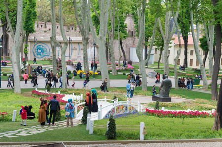 spring time in gulhane park, istanbul. It is the oldest public park in istanbulのeditorial素材