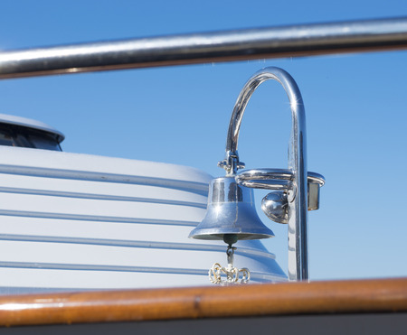 ship bell on a luxury yachtの写真素材