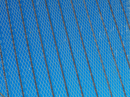 closeup of a large industrial fishing net