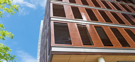 detail of a modern office building in amsterdam, netherlands