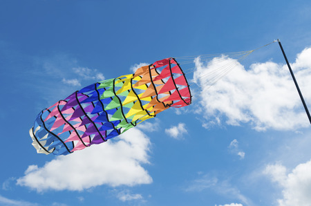 colorful fantasy kite at a kite festival in Twenterand, Netherlandsの写真素材