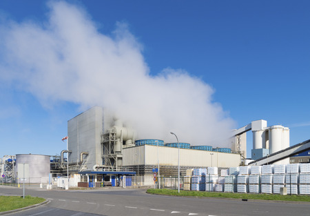 evaporating brine in a salt factory in hengelo, netherlandsの写真素材