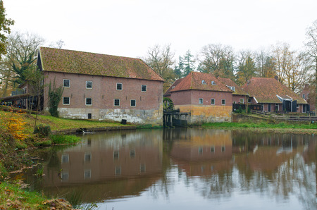 back site of an old watermill in Denekamp, Netherlandsの写真素材