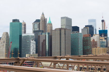 View on downtown manhattan from the famous Brooklyn bridge