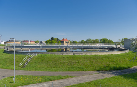 Moden urban wastewater treatment plantの写真素材