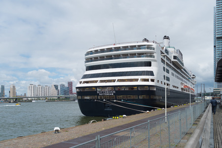 ROTTERDAM, NETHERLANDS - MAY 14, 2016: Passenger ship the "MS rotterdam", a 4 star-plus cruise ship of the Holland America Lineのeditorial素材