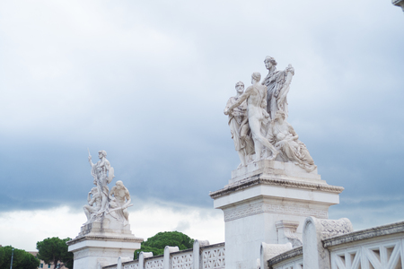 detail of vittorio memorial at piazza venezia in Rome, Itlayの写真素材