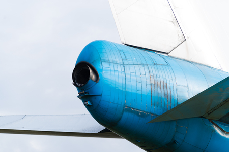 tail of a commercial passenger airplaneの写真素材