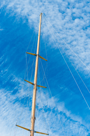 mast and rigging of a sailing boat