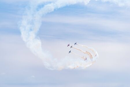 The Dutch Thunder Yaks Display team in actionの写真素材