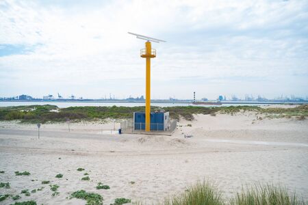 Radar equipment for harbor surveillance in Rotterdam the Netherlandsの写真素材