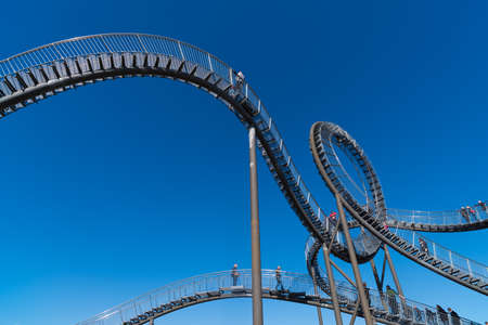 DUISBURG, GERMANY - SEPTEMBER 30, 2018: Tiger and Turtle, a piece of art and a landmark in Angerpark