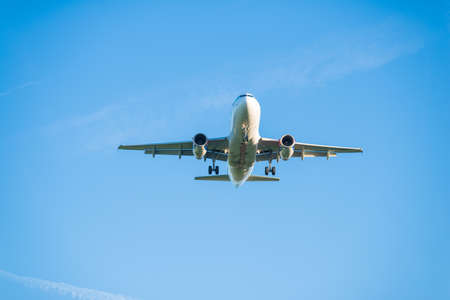 AMSTERDAM, NETHERLANDS - OCTOBER 13, 2018: AirSerbia commercial ariplane landing on Schiphol Airportのeditorial素材