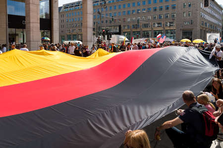 BERLIN, GERMANY - AUGUST 29, 2020: Hundreds of thousands of people demonstrating in the streets of Berlin against the covid-19 measuresのeditorial素材
