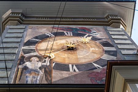 Medieval Zytglogge clock tower in the Swiss capitalの写真素材