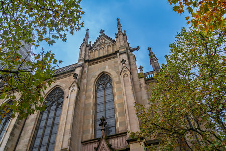 Elisabethen church in the beautiful old city center of Basel. The city is known as cultural capital of Switzerlandの写真素材