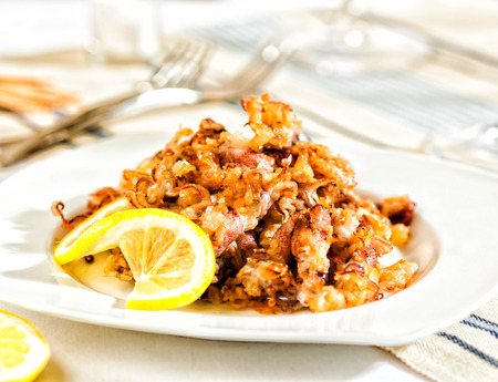 A delicious plate of fried squid, served as tapa