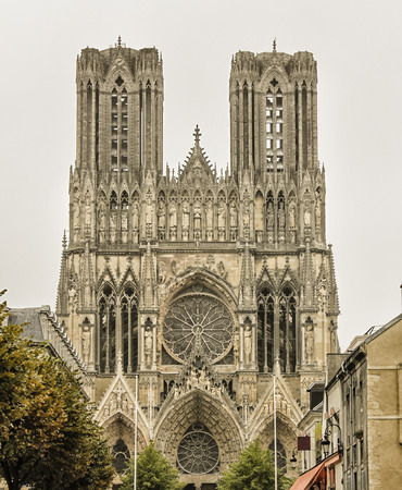 Cathedral Notre Dame in Reims, Franceの写真素材