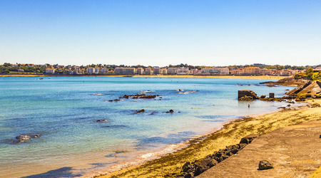 Bay of Saint-Jean-de-Luz, summer resort in Southwest France.の写真素材
