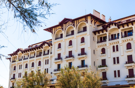 Apartment building in Hendaye, France. Former Grand Hotel Eskualduna.のeditorial素材