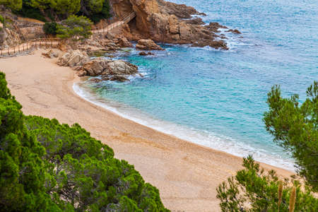 Costa Brava bay and beach with turquoise waters.の写真素材