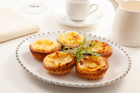 Pastel de Belem, traditional Portuguese dessert made with egg and cream