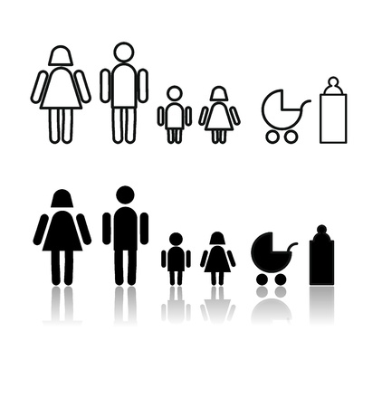 symbol set with family signsの写真素材