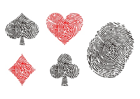 Playing card symbols as fingerprint の写真素材