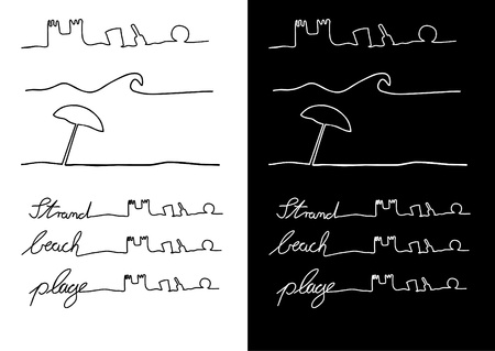 beach symbols and beach toys の写真素材